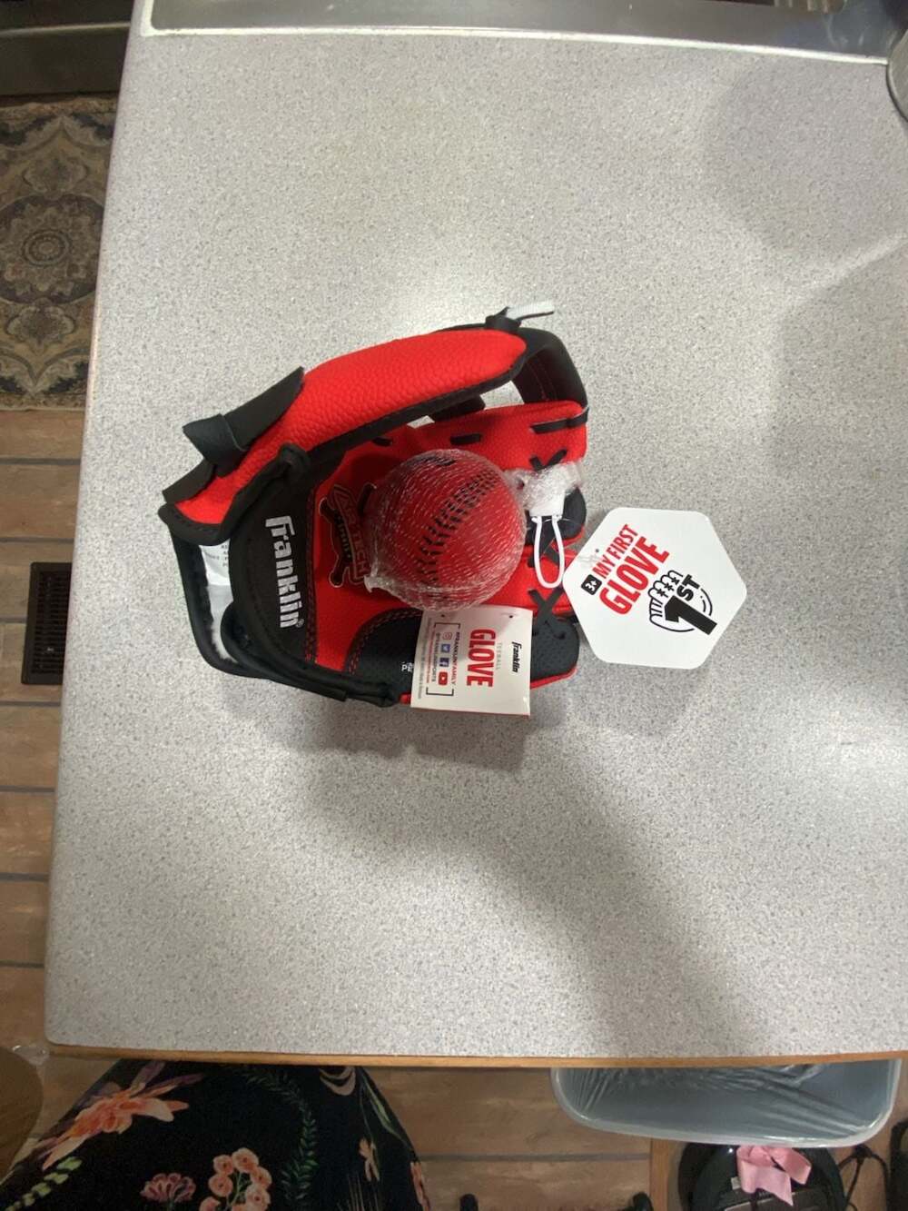 Franklin My First Glove Teeball Glove And Ball Set Red
